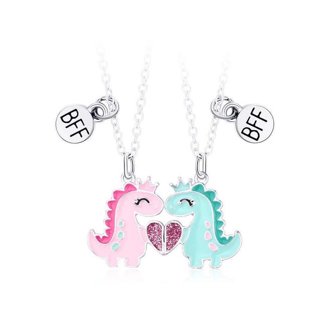 Cute BFF Dinosaur Necklaces – 2PCS Best Friend Jewelry